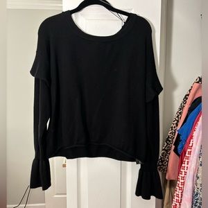 Zara cropped black sweater. Very soft and not itchy